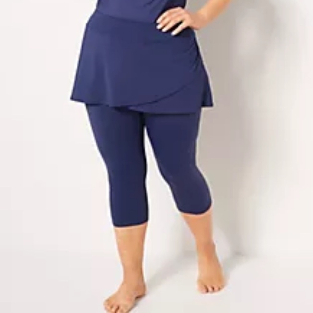 4/$20🎉Lands' End Petite High Waisted UPF 50 Skirted Swim Leggings LARGE